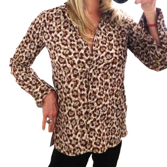 ELLEN TRACY WMNS XS ANIMAL PRINT LNG SLV TOP - Picture 3 of 5
